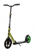 Самокат NOVATRACK POLIS PRO 230 мм PU/зад.к. 200 мм , алюминий, складной, зеленый 230.POLIS.GN21