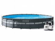 Бассейн каркасный INTEX Ultra XTR Frame 732х132см, 47241л, песч.фил.-нас. 10500л/ч, лестница 26340