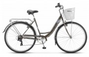 Велосипед 28' городской, рама женская STELS NAVIGATOR-395 Зол.-сер. метал. 23, 7 ск., 20' +корзина