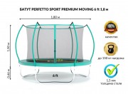 Батут PERFETTO SPORT PREMIUM MOVING 6 (1,8 м) зелёный, с защитной сеткой