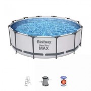 Бассейн каркасный BESTWAY Steel Pro MAX 366х100см, 9150л, фильтр-насос 20006л/ч, лестница 56418