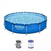 Бассейн каркасный BESTWAY Stell Pro 366х76см, 6473л, фильтр-насос 1249л/ч 56681