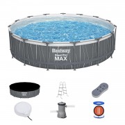 Бассейн каркасный BESTWAY SteelPro Max 457*107см, 14970л, фил.-н. 3028л/ч, лестн., тент, подсветка
