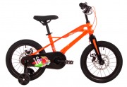 Велосипед 16' рама магнезиевая NOVATRACK LYNX оранжевый, диск 165MLYNXD.OR4