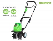 Культиватор аккумуляторный Greenworks G40TLK4 (АКБ 4 А/ч и ЗУ)