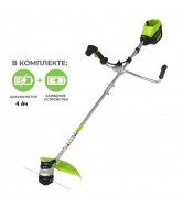 Триммер аккумуляторный Greenworks GD60BCBk4 Gen 2 (АКБ 4 А/ч и ЗУ)  арт. 2108407UB