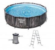 Бассейн каркасный BESTWAY Steel Pro Max GreyWood 366*122см лестн., фил.-насос 2006л/ч,10250л 561PZ