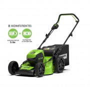Газонокосилка аккумуляторная Greenworks 60V GD60LM46HP, б/щ (АКБ 5 А/ч и ЗУ 2 А/ч) 2502807UG