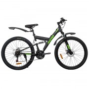 Велосипед 27,5' двухподвес ACID F 740 D Black Flat/Neon Green 2026, диск, 21 ск.