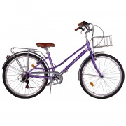 Велосипед 26' городской, рама женская ACID Q 680 Lilac/Silver 2025, 7 ск., 15' + корзина
