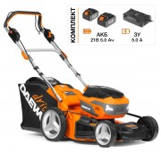 Газонокосилка аккумуляторная DAEWOO DLM 5042Li-SV SET (АКБ Li-Ion, 21В, 5,0 А/ч-2 шт. + ЗУ)