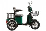 Электроскутер 3-х колесный (трицикл) RUTRIKE S1 V2 с большой корзиной Зеленый-0876