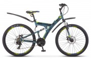 Велосипед 27,5' двухподвес STELS FOCUS MD диск, серый/желтый 21 ск., 19'
