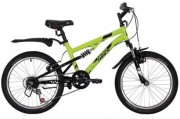 Велосипед 20' двухподвес NOVATRACK TITANIUM салатовый, 6 ск. 20SS6V.TITANIUM.GN20 (2020)