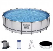 Bestway Бассейн каркасный Steel Pro MAX, 549 х 122 см, фильтр-насос, лестница, тент, 56462 Bestway