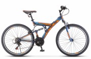 Велосипед 26' двухподвес STELS FOCUS V030 Тёмно-синий/оранжевый 18 ск., 18' LU086305
