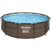 Бассейн каркасный BESTWAY Steel Pro Max 366х122см Ротанг,10250л, фил-насос 2006л/ч,лестн.,тент 5618P