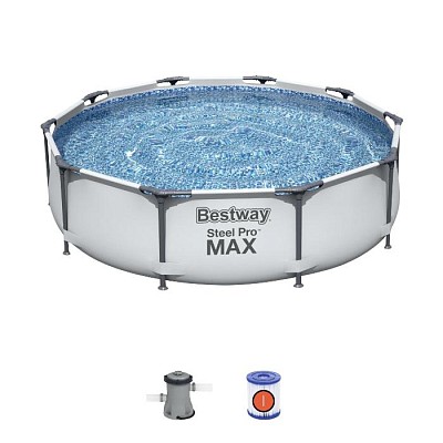 Бассейн каркасный BESTWAY Steel Pro Max 305х76см + фильтр-насос 1249л/ч, 4678л 56408