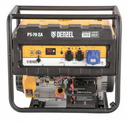 Генератор бензиновый DENZEL PS 70 EA 7,0 кВт, 230 В, 25 л, коннектор автоматики, электростарт 946894