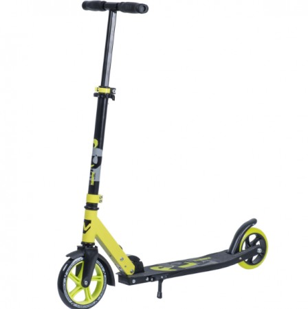 Самокат NOVATRACK POLIS PRO 180 мм PU/зад.к. 145 мм , алюминий,складн., лимонный 180.POLIS.LM9