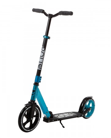 Самокат NOVATRACK POLIS PRO 230 мм PU/зад.к. 200 мм , алюминий, складной, синий 230.POLIS.BL20