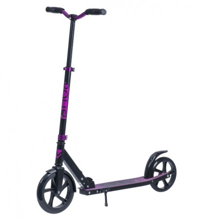 Самокат NOVATRACK POLIS PRO 230 мм PU/зад.к. 200 мм , алюминий, складной, фиолетовый 230.POLIS.VT20