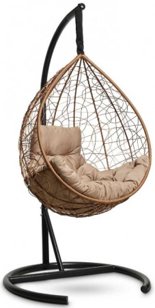 Кресло-кокон подвесное SEVILLA COMFORT горячий шоколад+бежевая подушка, до 180 кг ЦН