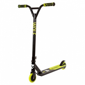 Самокат NOVATRACK WOLF EL 110 PU с пластик. ободом 84A, ABEC 7, черно-зеленый 100P.WOLF.BGN21
