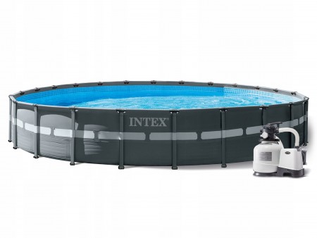 Бассейн каркасный INTEX Ultra XTR Frame 732х132см, 47241л, песч.фил.-нас. 10500л/ч, лестница 26340