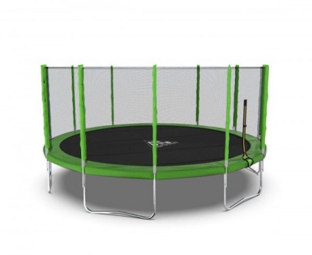 Батут DFC Trampoline Fitness 16 футов-488 см, с наружной сеткой, св. зеленый 16FT-TR-LG (из 2-х к.)