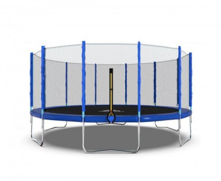 Батут DFC Trampoline Fitness 16 футов-488 см, с наружной сеткой, синий 16FT-TR-B (из 2-х коробок)