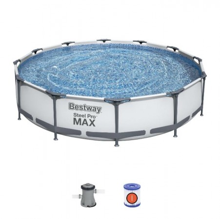 Бассейн каркасный BESTWAY SteelPro MAX 366*76см, 6473 л, ФИЛЬТР-НАСОС 1249л/ч 56416