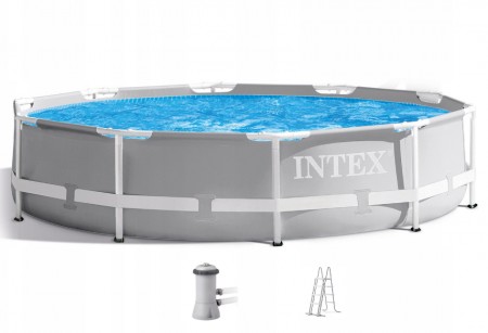 Бассейн каркасный INTEX 366*122см Prism Frame 10685л, фил.-насос 3785 л/ч, лестница 26718