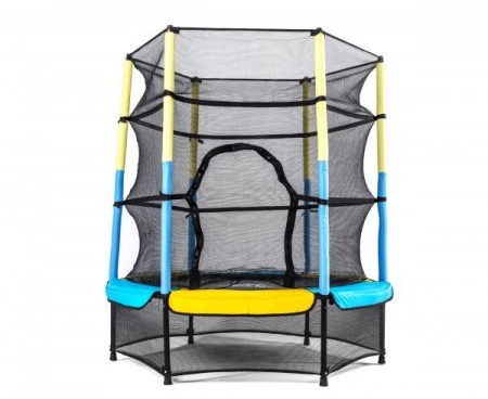 Батут DFC JUMP KIDS 55 дюймов-137 см, с сеткой, желтый/синий 55INCH-JD-YB