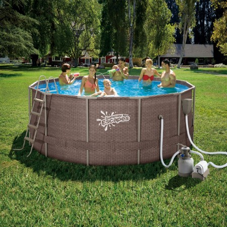 Бассейн каркасный SummerESCAPE 366*132см (фильт-насос,лестн.,настил,тент,очистка,скиммер)Р20-1252-S