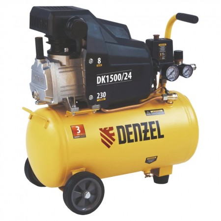 Компрессор воздушный DENZEL DK 1500/24 Х-PRO 1,5 кВт, 230 л/мин, 24 л 58063