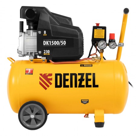 Компрессор воздушный DENZEL DK 1500/50 Х-PRO 1,5 кВт, 230 л/мин, 50 л 58064