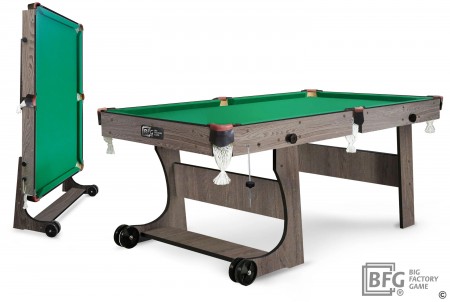 Стол бильярдный BFG Compact Light 6' ПУЛ 1800*900 мм, Анкор темный ЛДСП, Yellow Green BFG-KLAN6