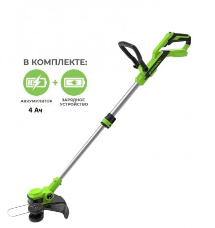 Триммер аккумуляторный Greenworks G24LT30K4 24V, 30,5 см (с АКБ 4 А/ч и ЗУ)  арт. 2110407UB