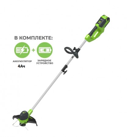 Триммер аккумуляторный Greenworks G40LT30k4 (АКБ 4 А/ч и ЗУ) арт. 2101507UB