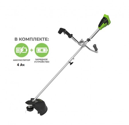 Триммер аккумуляторный Greenworks GD40BCBK4 б/щ  (АКБ 4 А/ч и ЗУ) арт. 2105707UB