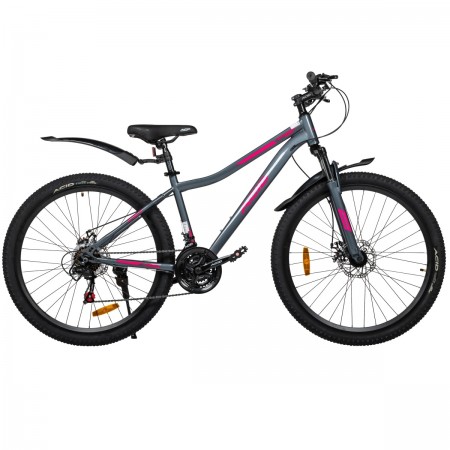 Велосипед 27,5' хардтейл, рама женская ACID Q 750 D Gray/Pink 2026, 21 ск., 16'