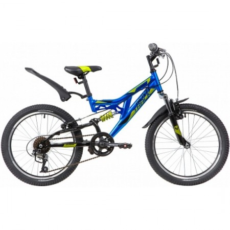Велосипед 20' двухподвес NOVATRACK SHARK синий, 6 ск. 20SS6V.SHARK.BL20 (2020)