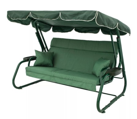 Садовые качели LETOLUX Легенда COMFORT SELECTION 180 см, ф 51 мм, с подголовником, зеленый
