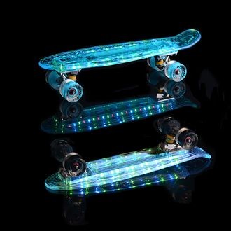 Скейтборд TECH TEAM TT 60*45 мм PU, пластик, ABEC-7, с подсветкой TRANSPARENT Light 22 TLS-403
