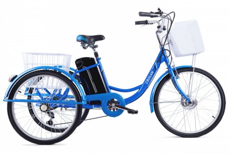 Электровелосипед 3-х колесный (грузовой) CROLAN 350W blue-1878