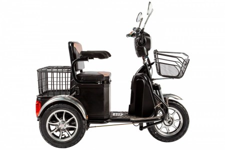 Электроскутер 3-х колесный (трицикл) RUTRIKE S1 V2 с большой корзиной Черный-1668