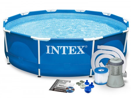 Бассейн каркасный Intex 28202 305*76 см Metal Frame С ФИЛЬТР-НАСОСОМ, 1250 л/ч, НА ОПОРАХ