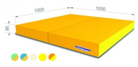 Мат гимнастический РОМАНА 1х1х0,06 м, двойной 5.013.06