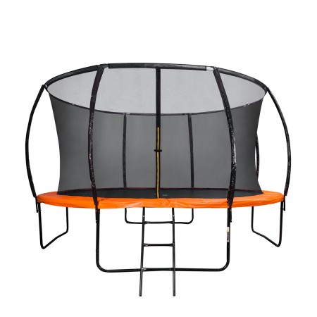 Батут DFC KENGOO II 12 футов-366 см, с внутренней сеткой, лестница, оранж./черн. 12FT-BAS-BO (из 2к)